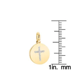 14K Yellow Gold Cross In A Circle Diamond Pendant 0.11ct -Jewelry Sales Store 14k gold cross in a circle diamond pendant 011ct p 27294 rulerye