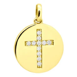 14K White Gold Cross In A Circle Diamond Pendant 0.33ct -Jewelry Sales Store 14k gold cross in a circle diamond pendant 033ct p 27295 yellow