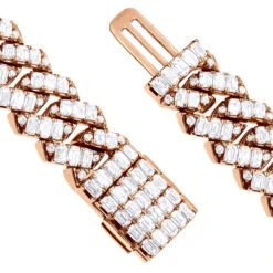 14K Yellow Gold Cuban Link Diamond Bracelet For Men 12mm 1/2in 24.5ct -Jewelry Sales Store 14k gold cuban link diamond bracelet for men 12mm 12in 245ct 804085 clasp rose