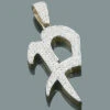 14K Yellow Gold Alphabet Initial Diamond Letter Pendant 4.95ct