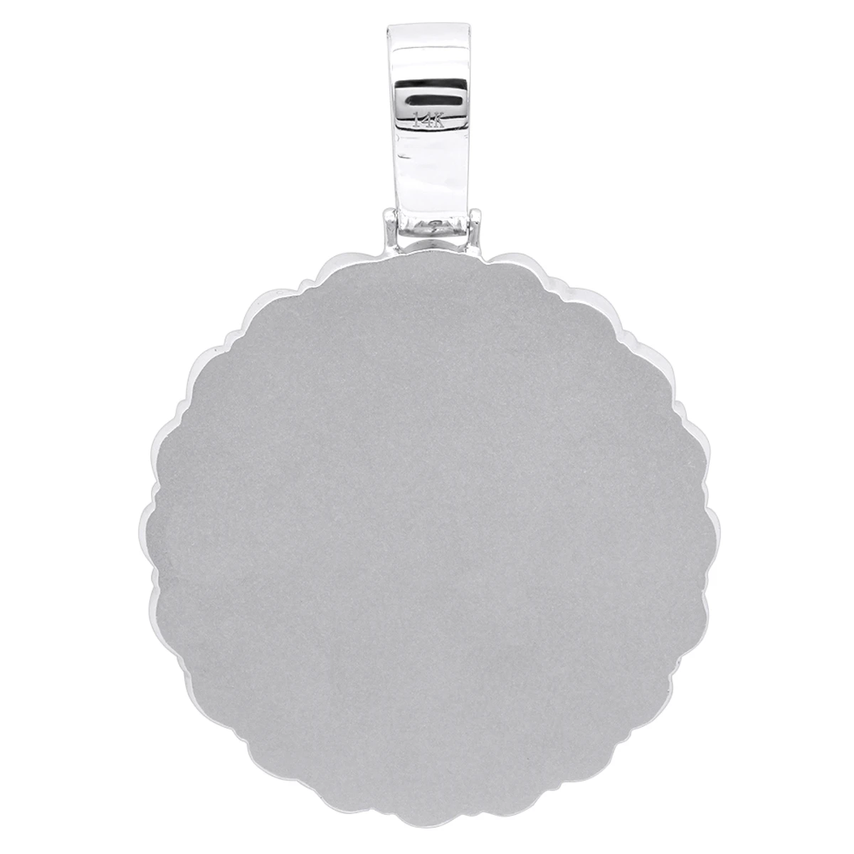 14K Yellow Gold Customizable Picture Frame Diamond Medallion Pendant 2.5Ct 4 14K Yellow Gold Customizable Picture Frame Diamond Medallion Pendant 2.5Ct - Image 4