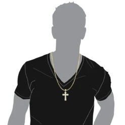 14K Yellow Gold Designer Diamond Cross Pendant For Men By Luxurman 2.5ct -Jewelry Sales Store 14k gold designer diamond cross pendant for men by luxurman 27ct bodye