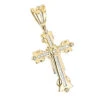 14K Yellow Gold Diamond Cross Pendant Men's Charm 0.95ct