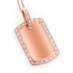 14K White Gold Diamond Dog Tag Military Pendant 0.70ct -Jewelry Sales Store 14k gold diamond dog tag military pendant 070ct p 6989 ro