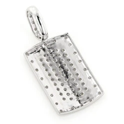 14K White Gold Diamond Dog Tag Pendant Round Diamonds 0.5ct -Jewelry Sales Store 14k gold diamond dog tag pendant round diamonds 075ct p 5776 backwh