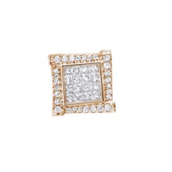 14K White Gold Diamond Earring For Men Single Stud Princess Round Diamonds 0.5ct 10 14K White Gold Diamond Earring For Men Single Stud Princess Round Diamonds 0.5ct -Jewelry Sales Store 14k gold diamond earring for men single stud princess round diamonds 0 5ct ro