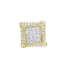 14K White Gold Diamond Earring For Men Single Stud Princess Round Diamonds 0.5ct 9 14K White Gold Diamond Earring For Men Single Stud Princess Round Diamonds 0.5ct -Jewelry Sales Store 14k gold diamond earring for men single stud princess round diamonds 0 5ct ye