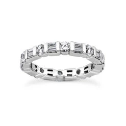 14K White Gold Diamond Eternity Band 3.20ct