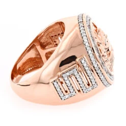 14K Yellow Gold Diamond Men's Versace Style Ring 1.88ct Medusa -Jewelry Sales Store 14k gold diamond mens versace style ring 188ct p 77 backro