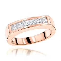 14K Yellow Gold Diamond Men's Wedding Band 0.60ct 4.5mm -Jewelry Sales Store 14k gold diamond mens wedding band 060ct p 25552 ro