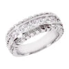 14K White Gold Diamond Men's Wedding Band 1.36ct