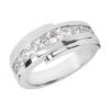 14K White Gold Diamond Men's Wedding Band 1.42ct