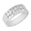 14K White Gold Diamond Men's Wedding Band 2.04ct