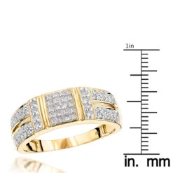 14K Yellow Gold Diamond Ring W Round Princess Diamonds 0.85ct -Jewelry Sales Store 14k gold diamond ring w round princess diamonds 086ct p 7209 rulerye