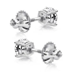 1/2 Carat 14K White Gold Diamond Stud Earrings Round Diamonds .5ct -Jewelry Sales Store 14k gold diamond stud earrings round diamonds 50ct p 5626 backwh