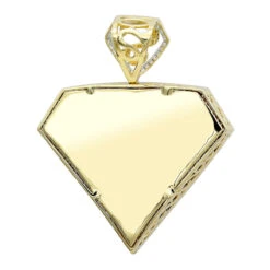 14K Yellow Gold Diamond Superman Pendant For Men 4.5ct -Jewelry Sales Store 14k gold diamond superman pendant charm 450ct p 47 backye