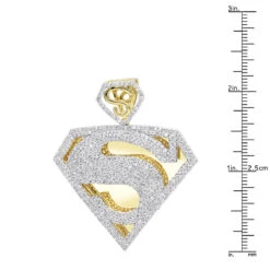 14K Yellow Gold Diamond Superman Pendant For Men 4.5ct -Jewelry Sales Store 14k gold diamond superman pendant charm 450ct p 47 rulerye