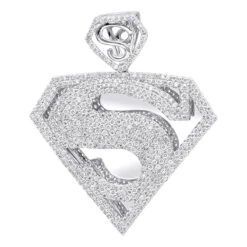 14K Yellow Gold Diamond Superman Pendant For Men 4.5ct -Jewelry Sales Store 14k gold diamond superman pendant charm 450ct p 47 wh