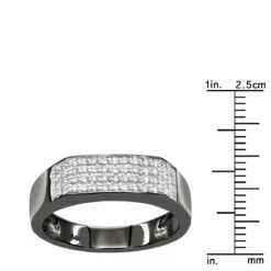14K Black Plated Gold Diamond Wedding Bands Collection Piece .58ct -Jewelry Sales Store 14k gold diamond wedding bands collection piece 58ct p 6648 ruler