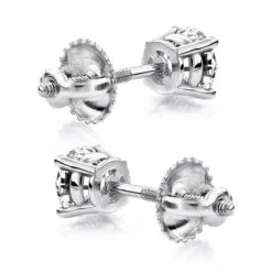3/4 Carat 14K White Gold Discount Diamond Studs Earrings Round 0.75ct -Jewelry Sales Store 14k gold discount diamond studs earrings round 075ct p 5627 backwh