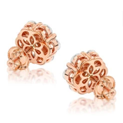 14K White Gold Earrings Round Diamond Clusters 3.5ct -Jewelry Sales Store 14k gold earrings round diamond clusters 395ct p 5912 backro