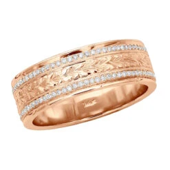 14K White Gold Eternity Diamond Wedding Band For Men & Women Unique Ornamented Ring -Jewelry Sales Store 14k gold eternity diamond wedding band for men women unique ornamented ring 018013 ro