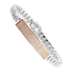 14K Yellow Gold ID Plate Miami Cuban Link Chain Men's Diamond Bracelet 2 Carat 11 14K Yellow Gold ID Plate Miami Cuban Link Chain Men's Diamond Bracelet 2 Carat -Jewelry Sales Store 14k gold id plate miami cuban link chain mens diamond bracelet 2 carat 000761 ro