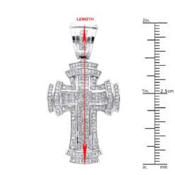 14K White Gold Invisible Set Diamond Cross Pendant 2.19ct -Jewelry Sales Store 14k gold invisible set diamond cross pendant 219ct p 6584 rulerwh