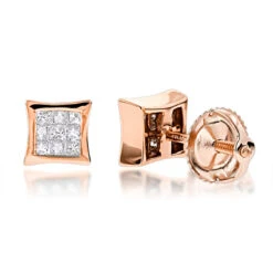 14K Yellow Gold Invisible Set Diamond Stud Earrings 0.28ct -Jewelry Sales Store 14k gold invisible set diamond stud earrings 028ct p 5879 ro