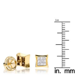 14K Yellow Gold Invisible Set Diamond Stud Earrings 0.28ct -Jewelry Sales Store 14k gold invisible set diamond stud earrings 028ct p 5879 rulerye