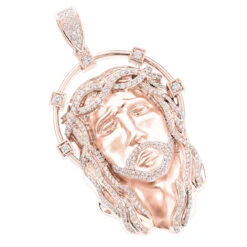 Hip Hop 14K White Gold Jesus Face Diamond Pendant For Men 3.55ct -Jewelry Sales Store 14k gold jesus face diamond pendant 355ct p 181 ro