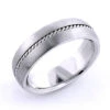 14K White Gold Little Braid Wedding Band For Men