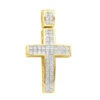 14K Yellow Gold Medium Size Princess Diamond Cross Pendant 1.5ct