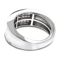 14K Yellow Gold Men's 1 Carat Diamond Band Princess Cut Invisible Set Diamonds Ring -Jewelry Sales Store 14k gold mens 1 carat diamond band princess cut 100ct p 6654 backwh