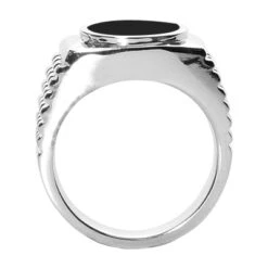 14K White Gold Men's Black Onyx Ring 12.2mm -Jewelry Sales Store 14k gold mens black onyx ring p 27999 back white 20220426