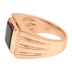 14K Yellow Gold Men's Black Onyx Ring 14.4mm -Jewelry Sales Store 14k gold mens black onyx ring p 28011 backro