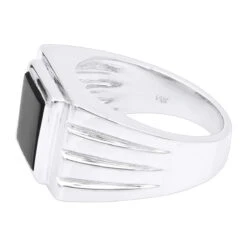 14K Yellow Gold Men's Black Onyx Ring 14.4mm -Jewelry Sales Store 14k gold mens black onyx ring p 28011 backwh