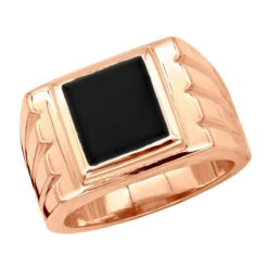 14K Yellow Gold Men's Black Onyx Ring 14.4mm -Jewelry Sales Store 14k gold mens black onyx ring p 28011 ro