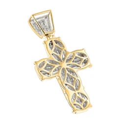 14K Yellow Gold Men's Cross Pendant W Princess Diamonds 2.25ct 9 14K Yellow Gold Men's Cross Pendant W Princess Diamonds 2.25ct -Jewelry Sales Store 14k gold mens cross pendant w princess diamonds 249ct p 6588 backye
