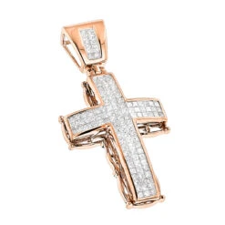 14K Yellow Gold Men's Cross Pendant W Princess Diamonds 2.25ct 8 14K Yellow Gold Men's Cross Pendant W Princess Diamonds 2.25ct -Jewelry Sales Store 14k gold mens cross pendant w princess diamonds 249ct p 6588 ro