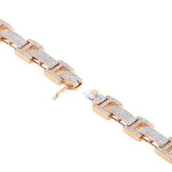 Men's Diamond Bracelet Solid 14K Yellow Gold 4ct -Jewelry Sales Store 14k gold mens diamond bracelet white rose yellow gold bracelet 100479 back rose