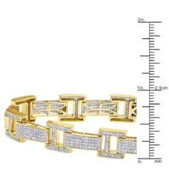 Men's Diamond Bracelet Solid 14K Yellow Gold 4ct -Jewelry Sales Store 14k gold mens diamond bracelet white rose yellow gold bracelet 100479 ruler yellow