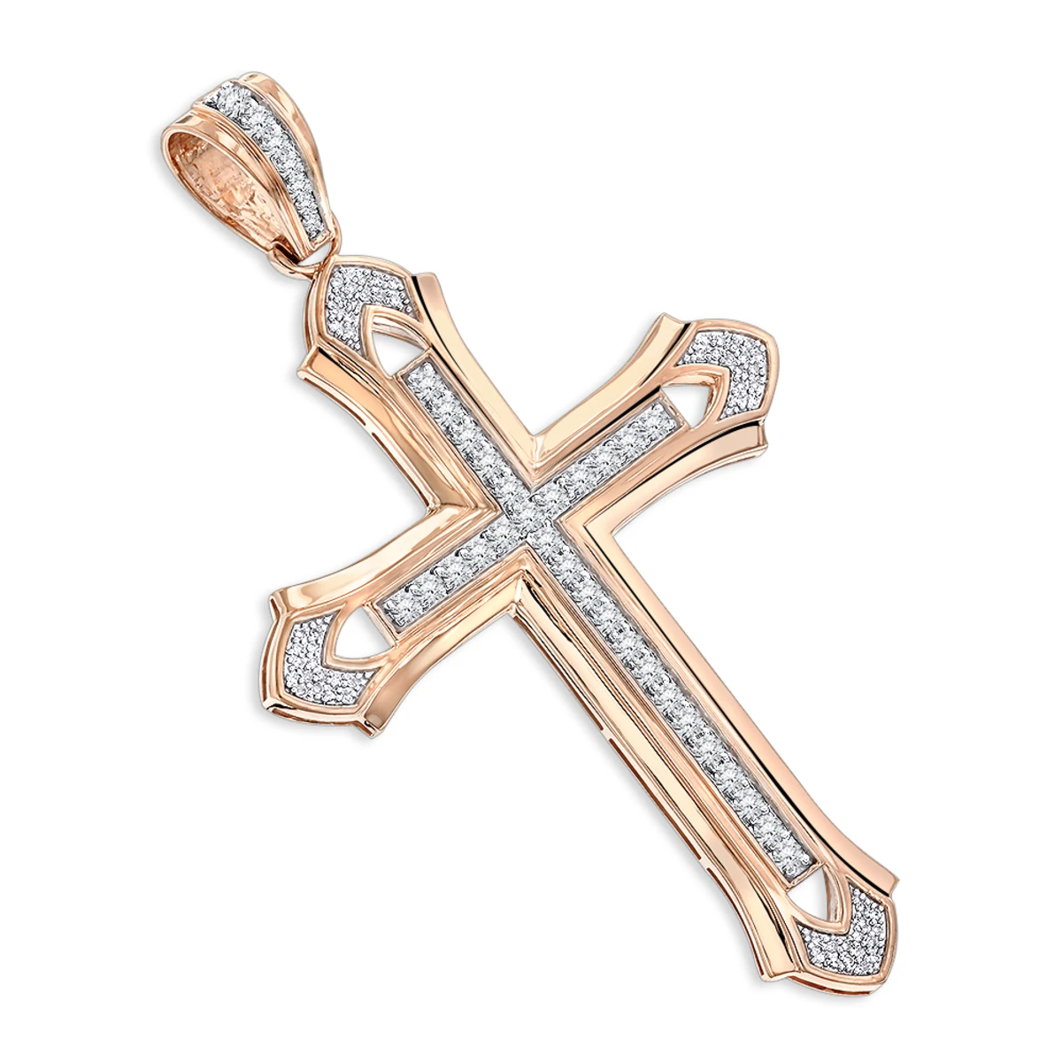 Large 14K Yellow Gold Men's Diamond Cross Pendant 2ct 3.5 Inches Long 3 Large 14K Yellow Gold Men's Diamond Cross Pendant 2ct 3.5 Inches Long - Image 3