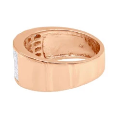 Unique Wedding Bands 14K Yellow Gold Men's Diamond Pinky Ring Invisible Set 2.95ct -Jewelry Sales Store 14k gold mens diamond pinky ring invisible set 295ct p 6641 backro 20220102
