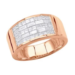 Unique Wedding Bands 14K Yellow Gold Men's Diamond Pinky Ring Invisible Set 2.95ct -Jewelry Sales Store 14k gold mens diamond pinky ring invisible set 295ct p 6641 ro 20220102