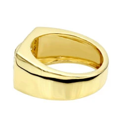 14K Yellow Gold Men's Diamond Pinky Ring White Yellow 0.60ct -Jewelry Sales Store 14k gold mens diamond pinky ring white yellow 060ct p 225 backye