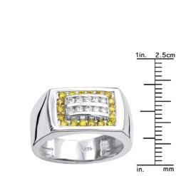 14K Yellow Gold Men's Diamond Pinky Ring White Yellow 0.60ct -Jewelry Sales Store 14k gold mens diamond pinky ring white yellow 060ct p 225 rulerwh