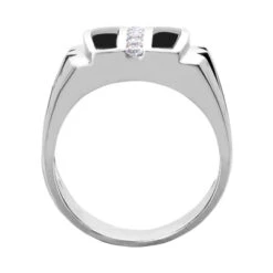 14K White Gold Men's Diamond Ring 0.28ct -Jewelry Sales Store 14k gold mens diamond ring 028ct p 27854 back white 20220426