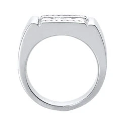 14K White Gold Men's Diamond Ring 0.56ct -Jewelry Sales Store 14k gold mens diamond ring 056ct p 27890 back white 20220426