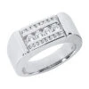 14K White Gold Men's Diamond Ring 0.56ct